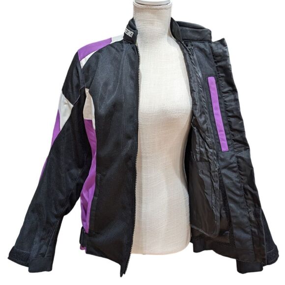 Sedici Federico Armored Performance Motorcycle Jacket Purple/Black/White Sz S/M - Picture 5 of 11